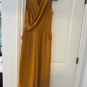 Dex Mustard Draped Jumpsuit